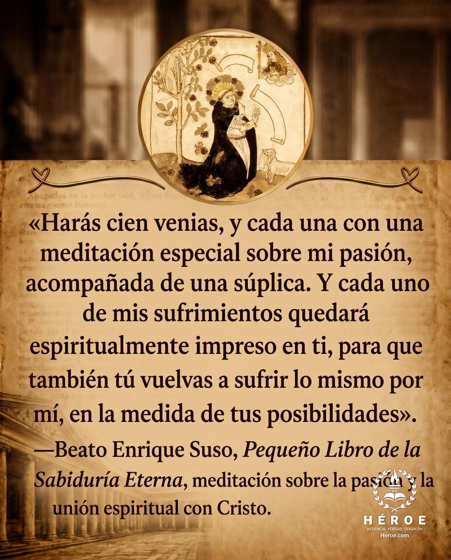 «Harás cien venias, y cada una con una meditación especial sobre mi pasión, acompañada de una súplica. Y cada uno de mis sufrimientos quedará espiritualmente impreso en ti, para que también tú vuelvas a sufrir lo mismo por mí, en la medida de tus posibili