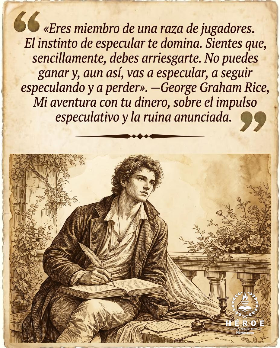 «Eres miembro de una raza de jugadores. El instinto de especular te domina. Sientes que, sencillamente, debes arriesgarte. No puedes ganar y, aun así, vas a especular, a seguir especulando y a perder».
—George Graham Rice, Mi aventura con tu dinero, sobre