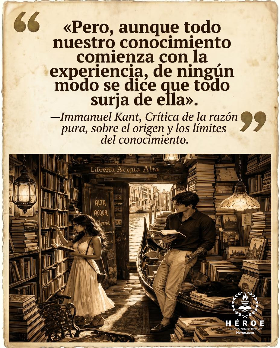 «Pero, aunque todo nuestro conocimiento comienza con la experiencia, de ningún modo se dice que todo surja de ella».
—Immanuel Kant, Crítica de la razón pura, sobre el origen y los límites del conocimiento.