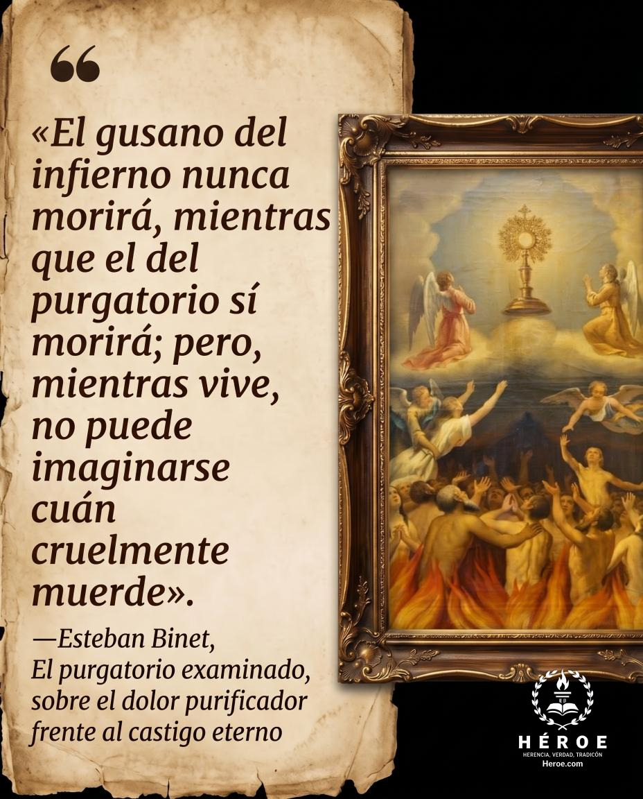 «El gusano del infierno nunca morirá, mientras que el del purgatorio sí morirá; pero, mientras vive, no puede imaginarse cuán cruelmente muerde».
—Esteban Binet, El purgatorio examinado, sobre el dolor purificador frente al castigo eterno.