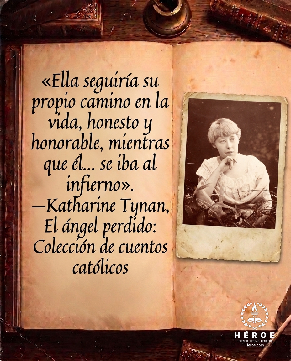 «Ella seguiría su propio camino en la vida, honesto y honorable, mientras que él… se iba al infierno».
—Katharine Tynan, El ángel perdido: Colección de cuentos católicos.