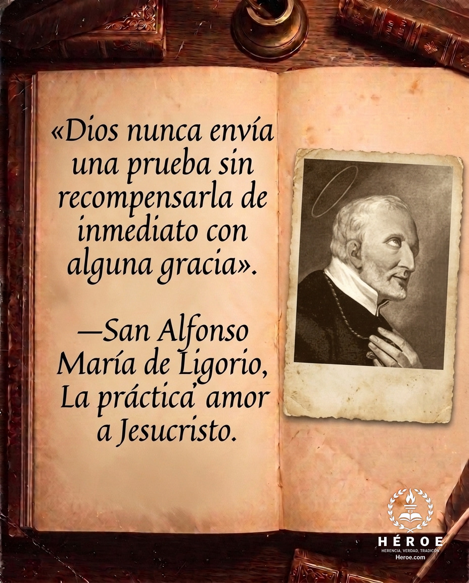 «Dios nunca envía una prueba sin recompensarla de inmediato con alguna gracia».
—San Alfonso María de Ligorio, La práctica del amor a Jesucristo.