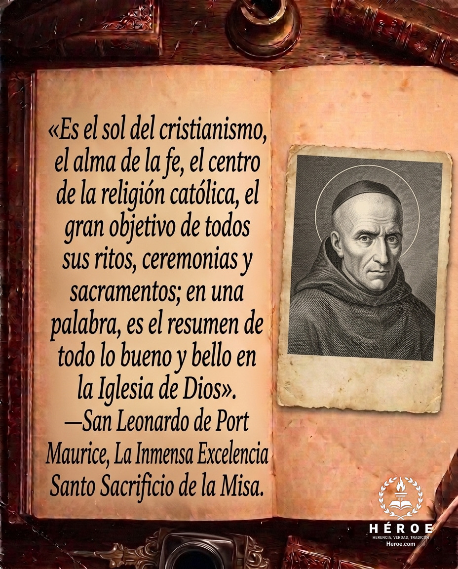 «Es el sol del cristianismo, el alma de la fe, el centro de la religión católica, el gran objetivo de todos sus ritos, ceremonias y sacramentos; en una palabra, es el resumen de todo lo bueno y bello en la Iglesia de Dios».
—San Leonardo de Port Maurice,