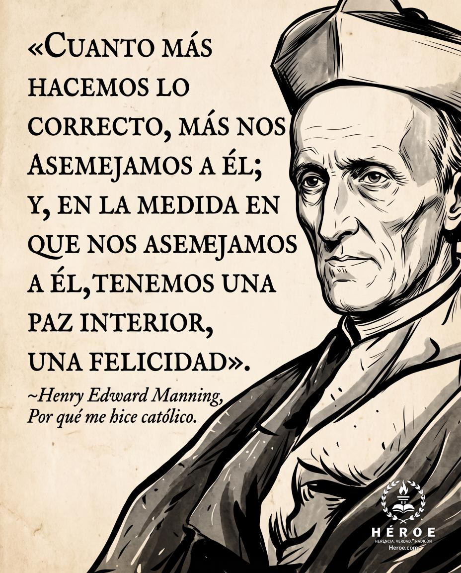 «Cuanto más hacemos lo correcto, más nos asemejamos a Él; y, en la medida en que nos asemejamos a Él, tenemos una paz interior, una felicidad».
—Henry Edward Manning, Por qué me hice católico.